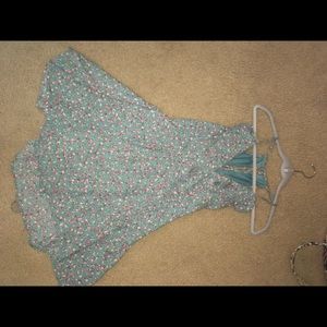 Flowy sun dress with lace up back